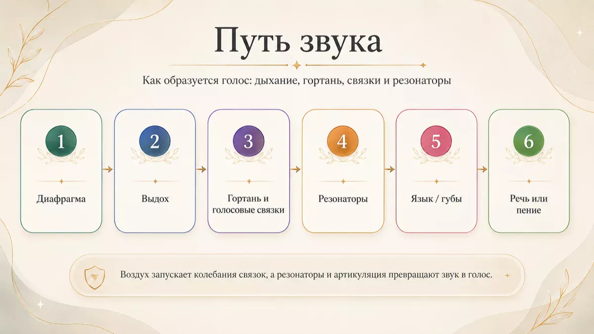 Как образуется голос: дыхание, гортань, связки и резонаторы